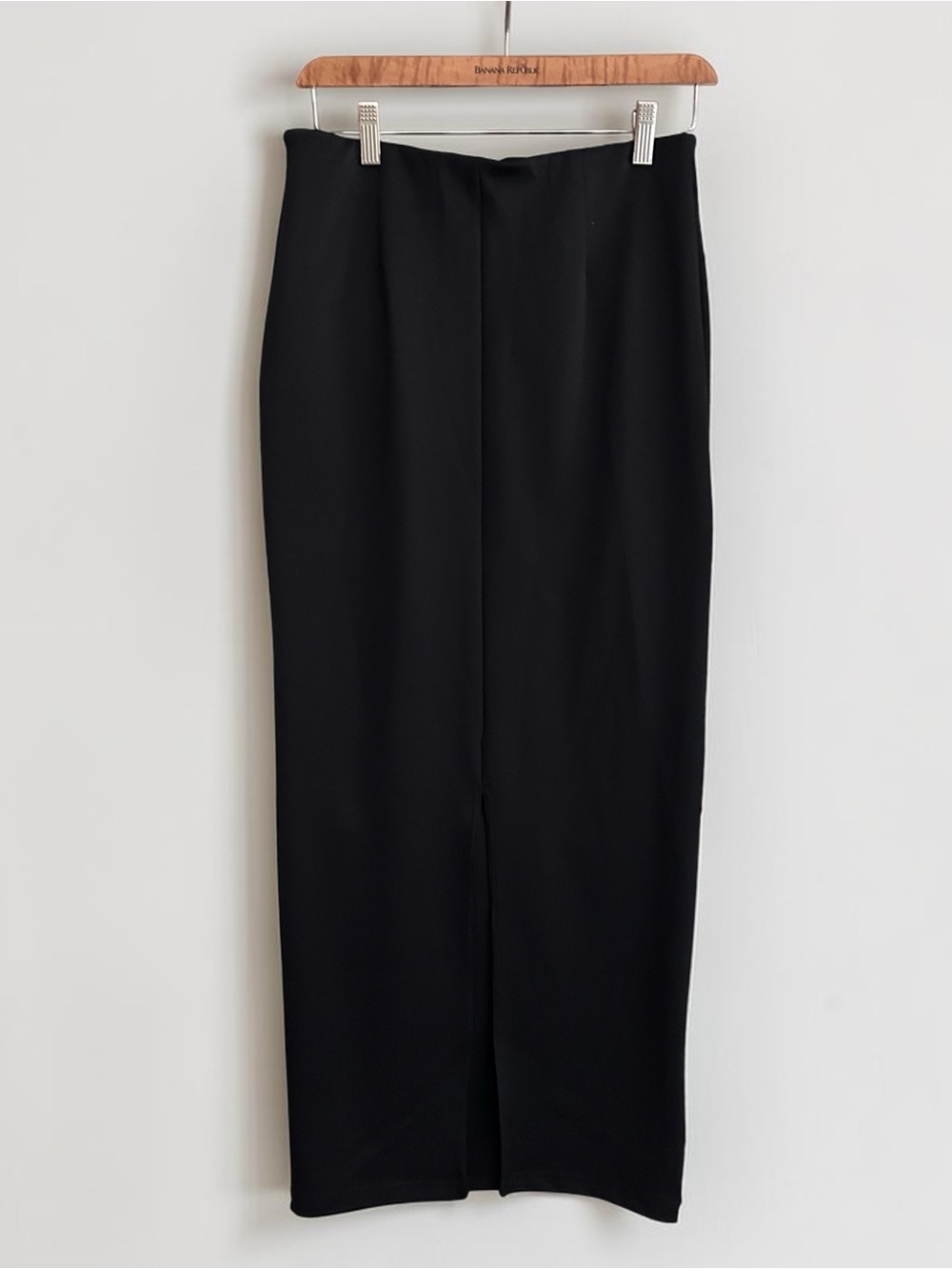 Romy The Brand Black Satin Stretch Column Maxi Skirt Size Small - Picture 3 of 10